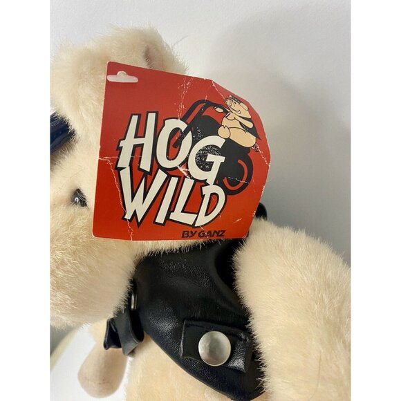 Ganz Motorcycle Rider Pig Plush Hog Wild 1994 10" Vintage Stuffed‎ Animal W/ Tag - Picture 2 of 6